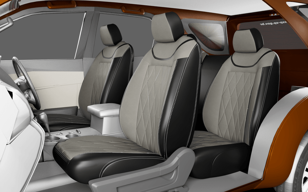 Luxera Imperium Non-Sweat Series Car Seat Covers - Beige Centre Black - Luxera