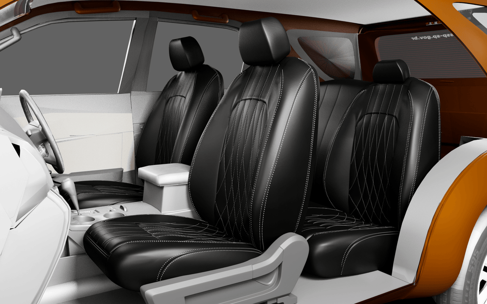 Luxera Prestige Series Car Seat Covers - Black With Silver Stritching - Luxera