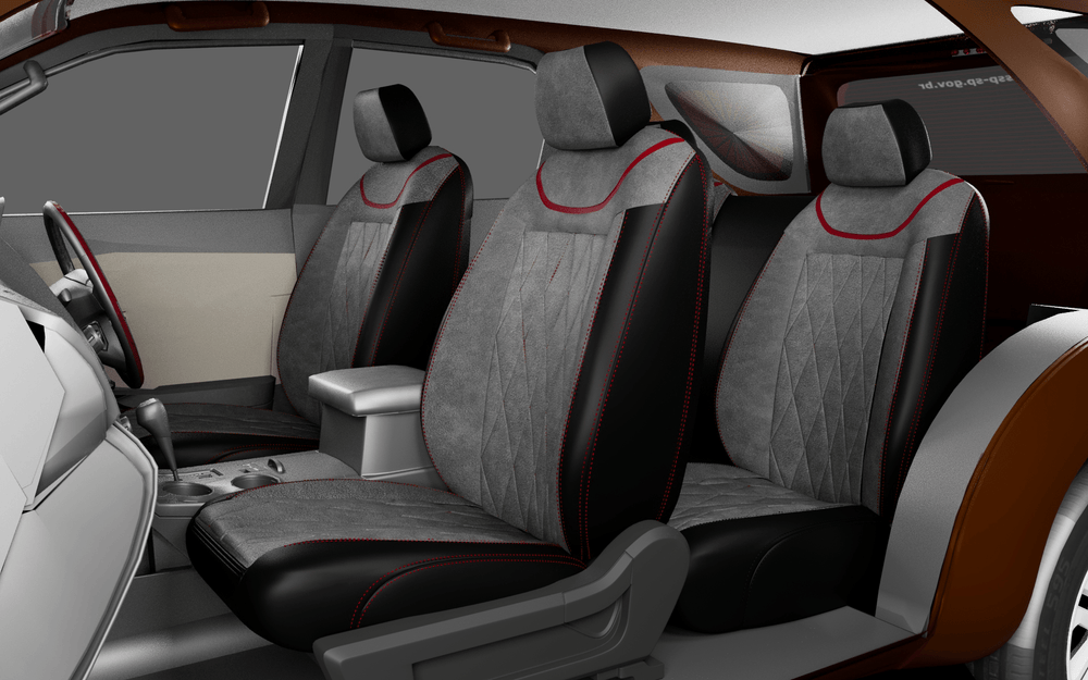 Luxera Imperium Non-Sweat Series Car Seat Covers - Charcoal And Red - Luxera