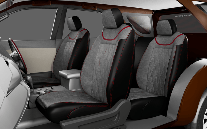 Luxera Imperium Non-Sweat Series Car Seat Covers - Charcoal And Red - Luxera