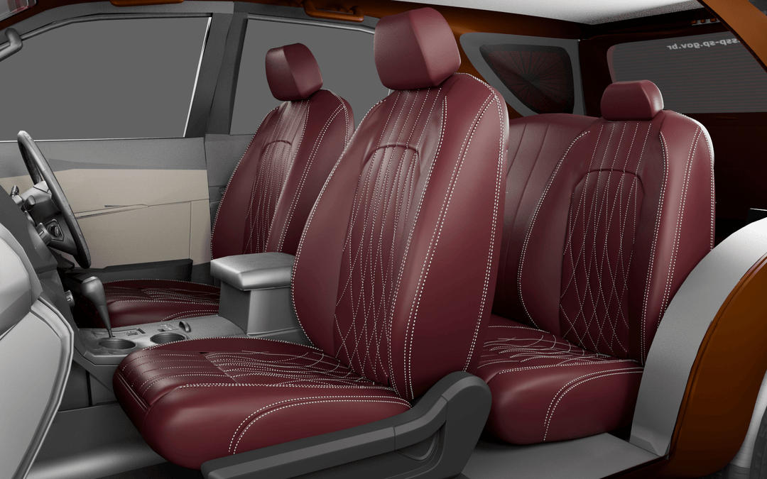 Luxera Prestige Series Car Seat Covers - Full Cherry With Silver - Luxera
