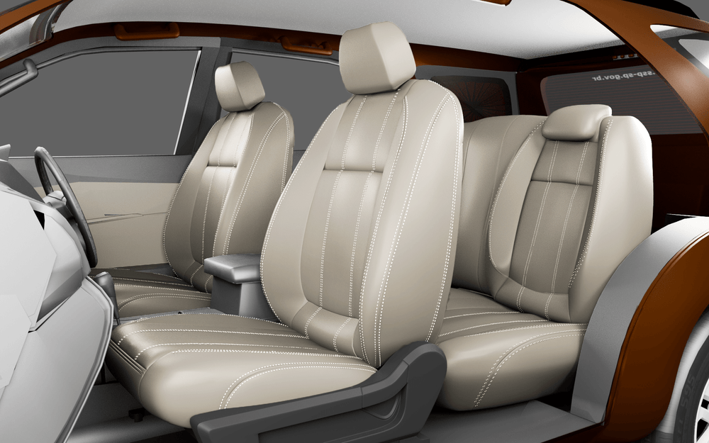 Luxera Velour Series Car Seat Covers - Light Biege With Silver Stitching - Luxera