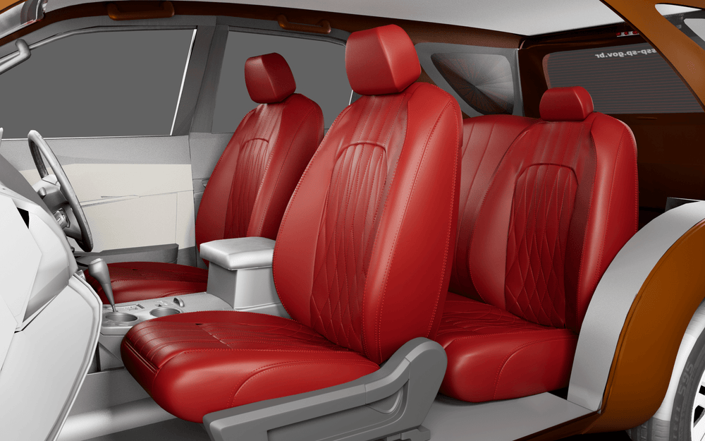 Luxera Velour Series Car Seat Covers - Red with Silver Stritching - Luxera
