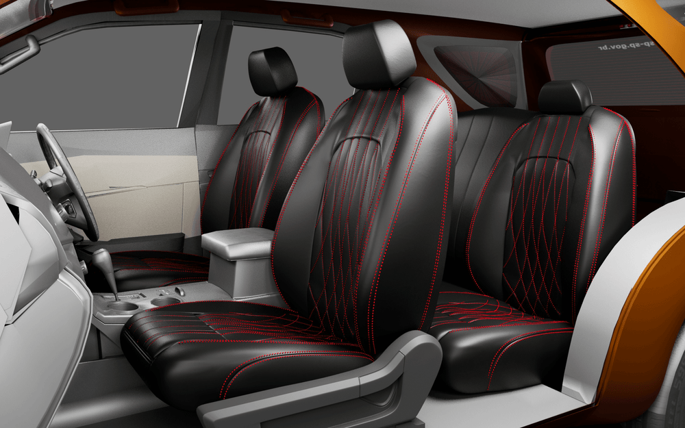 Luxera Prestige Series Car Seat Covers - Black With Red Stritching - Luxera