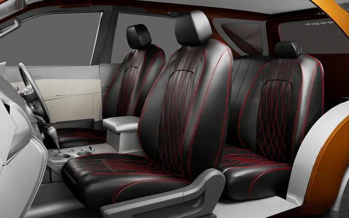 Luxera Prestige Series Car Seat Covers - Black With Red Stritching - Luxera