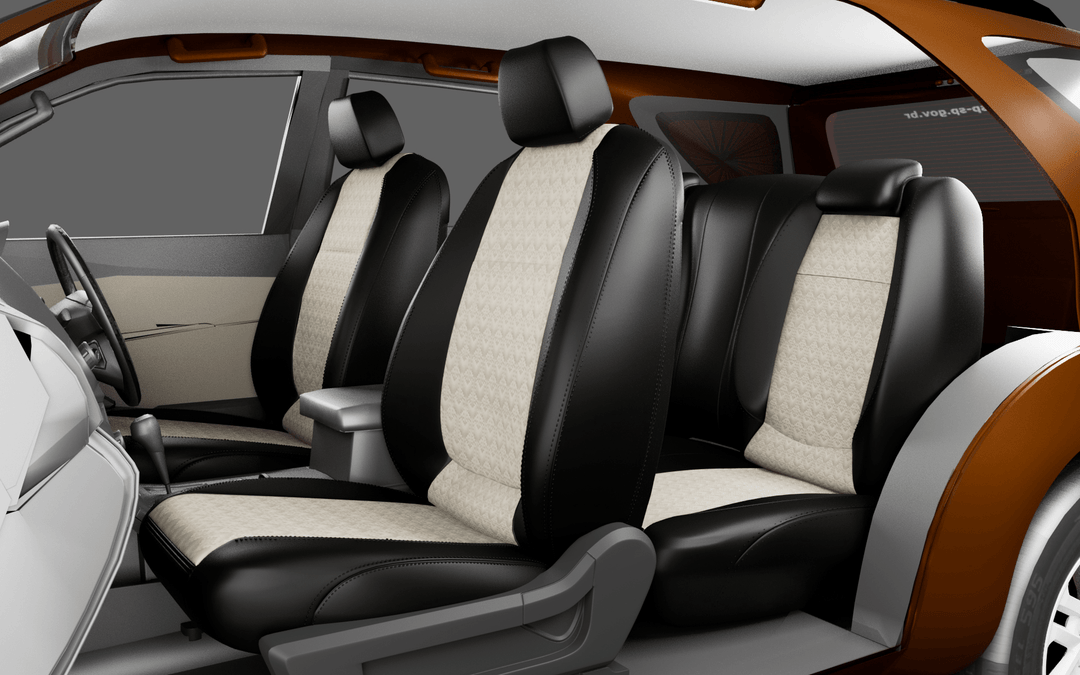 Luxera Regal Series Car Seat Covers - Beige and Black - Luxera