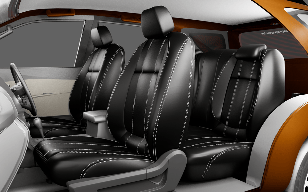 Luxera Velour Series Car Seat Covers - Black With Silver Stitching - Luxera