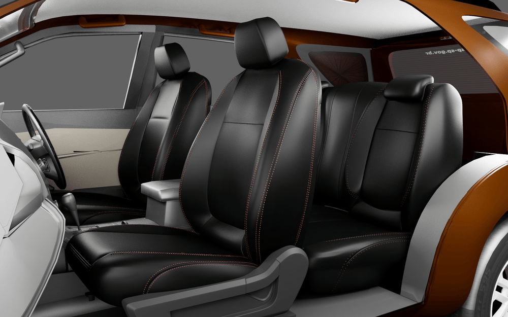 Luxera Comforta Series Car Seat Covers - Black With Red Stitching - Luxera