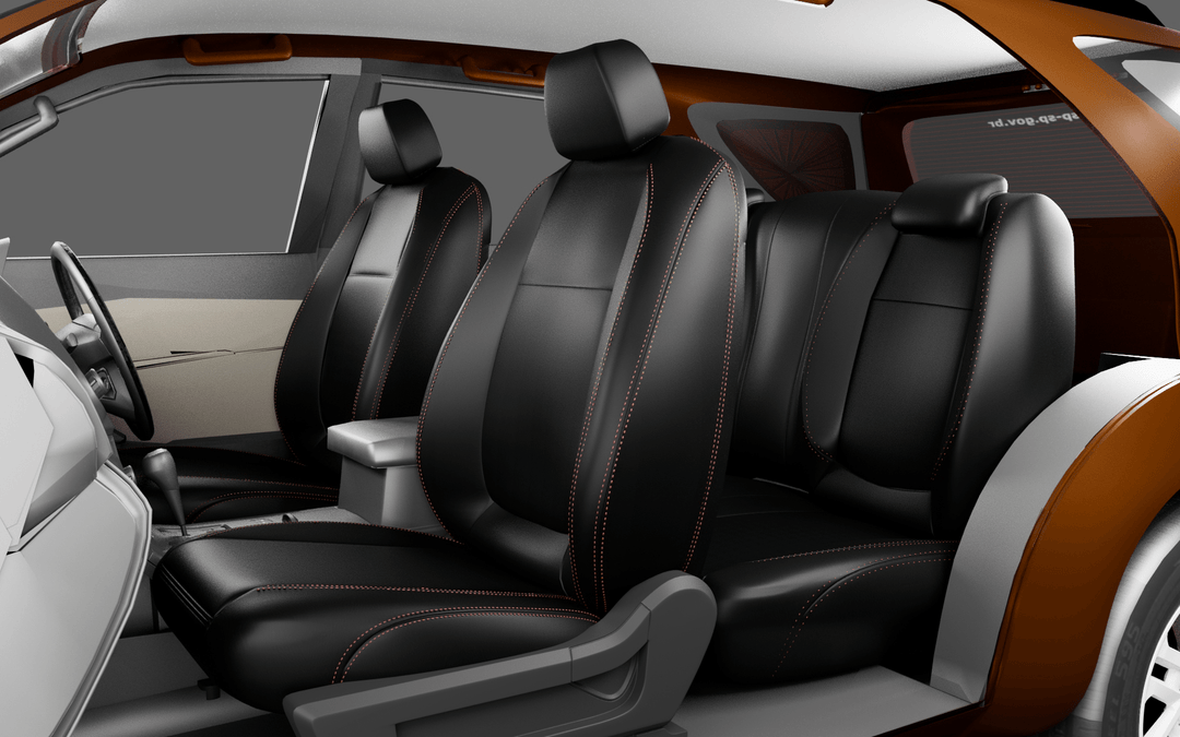 Luxera Comforta Series Car Seat Covers - Black With Red Stitching - Luxera
