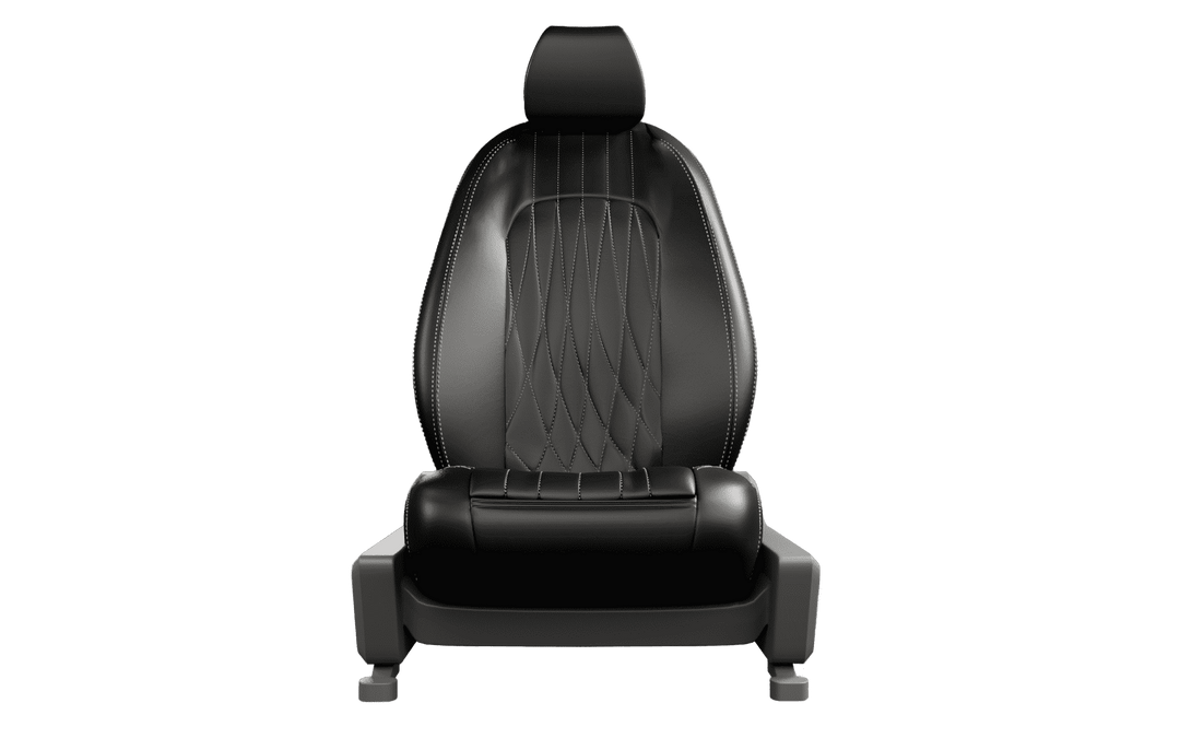 Luxera Prestige Series Car Seat Covers - Black With Silver Stritching - Luxera