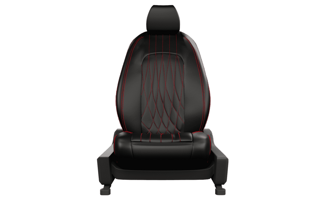 Luxera Prestige Series Car Seat Covers - Black With Red Stritching - Luxera