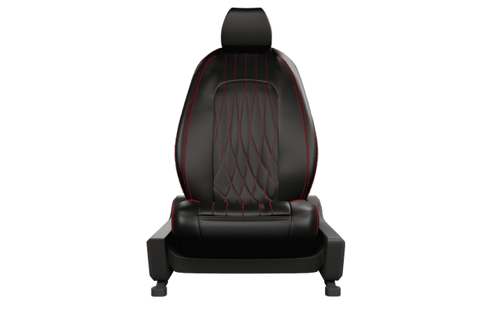Luxera Prestige Series Car Seat Covers - Black With Red Stritching - Luxera