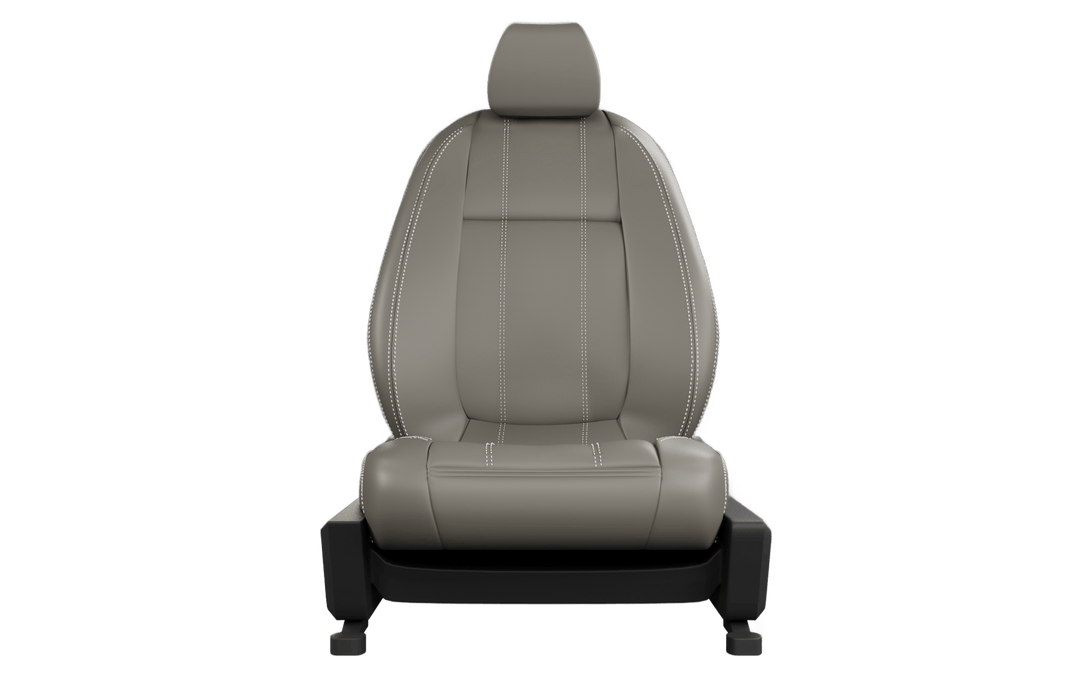 Luxera Velour Series Car Seat Covers - Dark Biege With Silver Stitching - Luxera