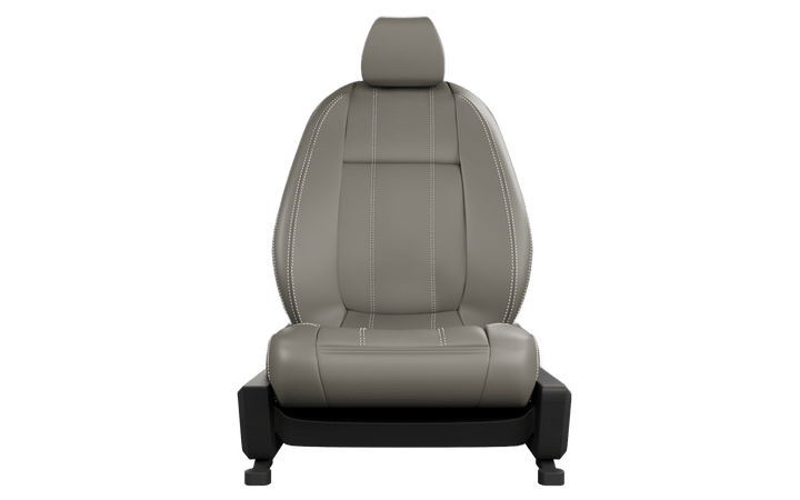 Luxera Velour Series Car Seat Covers - Dark Biege With Silver Stitching - Luxera