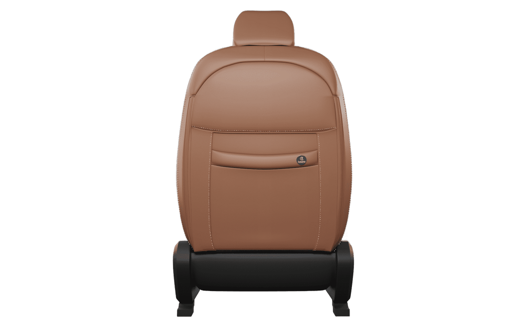 Luxera Velour Series Car Seat Covers - Light Tan with Silver Stitiching - Luxera