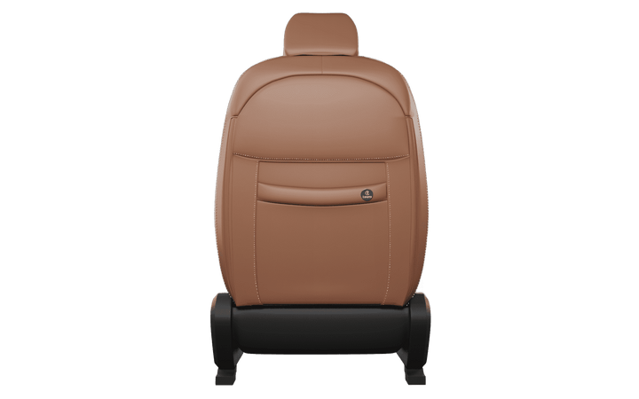Luxera Velour Series Car Seat Covers - Light Tan with Silver Stitiching - Luxera