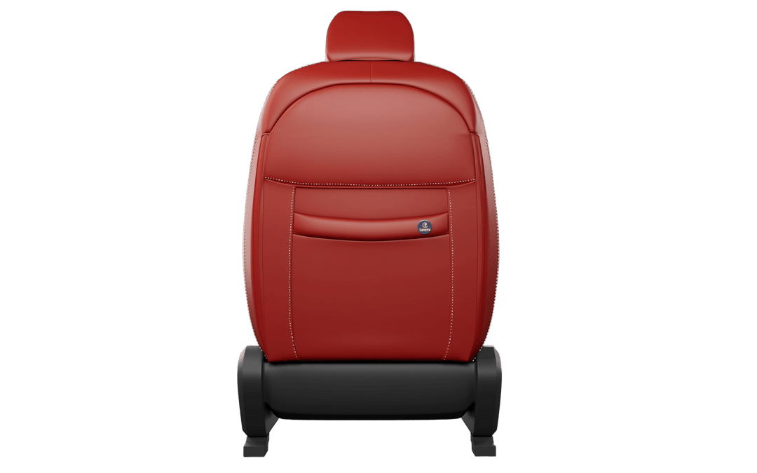 Luxera Velour Series Car Seat Covers - Red with Silver Stritching - Luxera