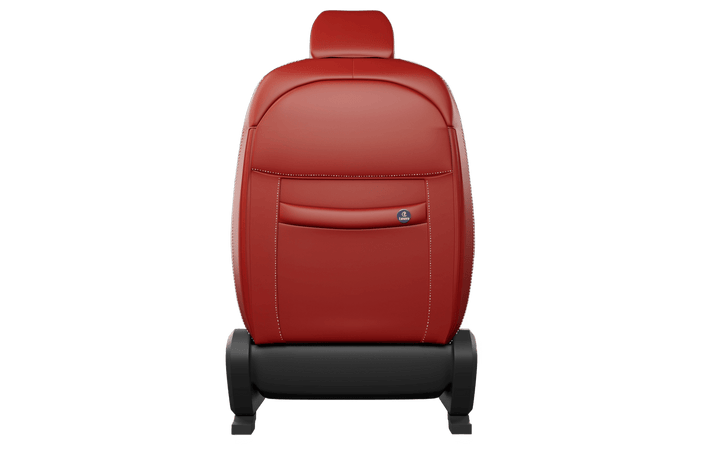 Luxera Velour Series Car Seat Covers - Red with Silver Stritching - Luxera