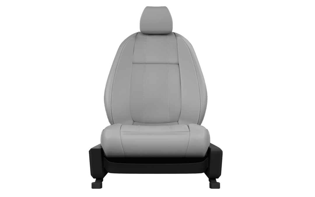 Luxera Velour Series Car Seat Covers - Ice Gray With Silver Stitching - Luxera