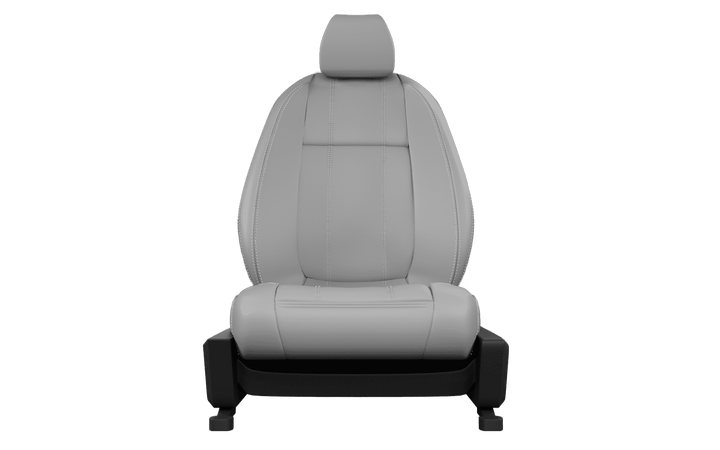 Luxera Velour Series Car Seat Covers - Ice Gray With Silver Stitching - Luxera