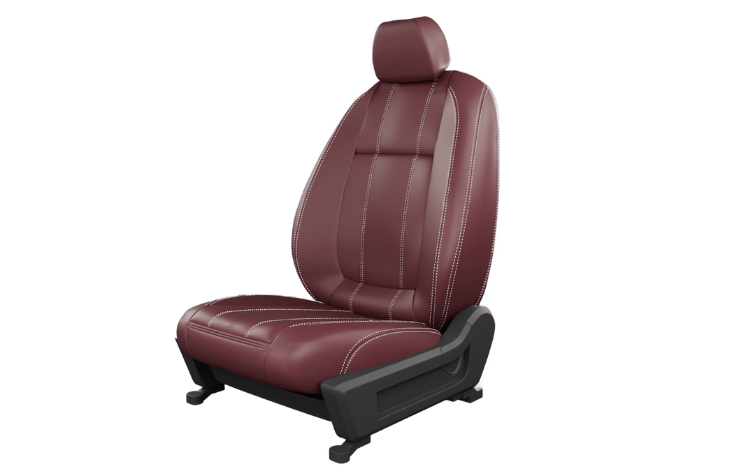 Luxera Velour Series Car Seat Covers - Cherry With Silver Stitching - Luxera