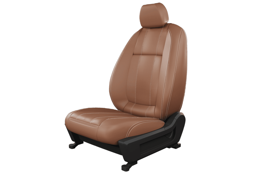 Luxera Velour Series Car Seat Covers - Light Tan with Silver Stitiching - Luxera