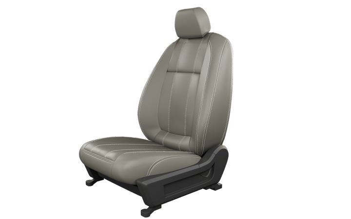 Luxera Velour Series Car Seat Covers - Dark Biege With Silver Stitching - Luxera
