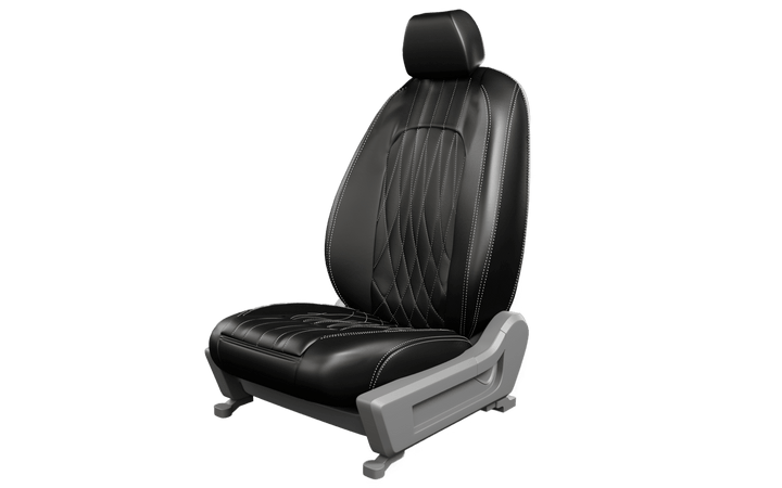 Luxera Prestige Series Car Seat Covers - Black With Silver Stritching - Luxera