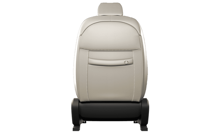 Luxera Velour Series Car Seat Covers - Light Biege With Silver Stitching - Luxera