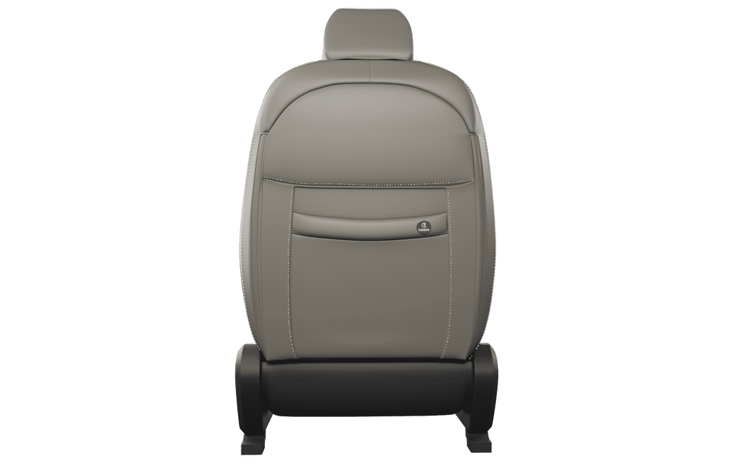Luxera Velour Series Car Seat Covers - Dark Biege With Silver Stitching - Luxera
