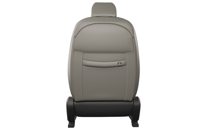 Luxera Velour Series Car Seat Covers - Dark Biege With Silver Stitching - Luxera