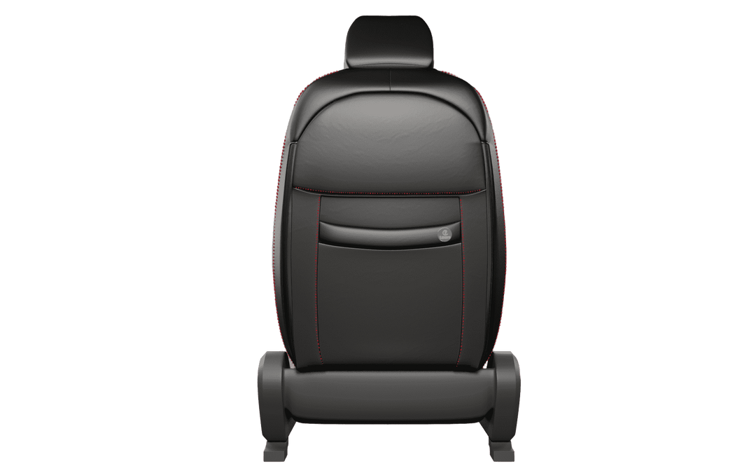 Luxera Prestige Series Car Seat Covers - Black With Red Stritching - Luxera