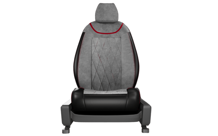 Luxera Imperium Non-Sweat Series Car Seat Covers - Charcoal And Red - Luxera
