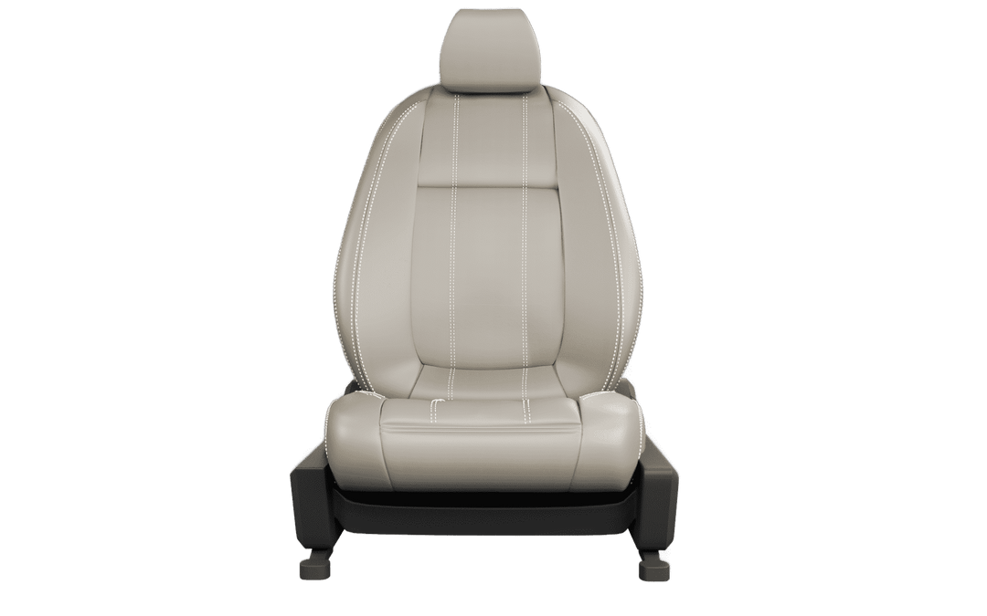 Luxera Velour Series Car Seat Covers - Light Biege With Silver Stitching - Luxera