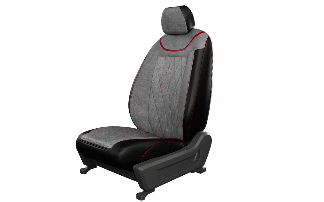 Luxera Imperium Non-Sweat Series Car Seat Covers - Charcoal And Red - Luxera