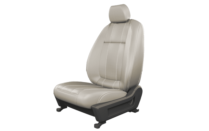 Luxera Velour Series Car Seat Covers - Light Biege With Silver Stitching - Luxera