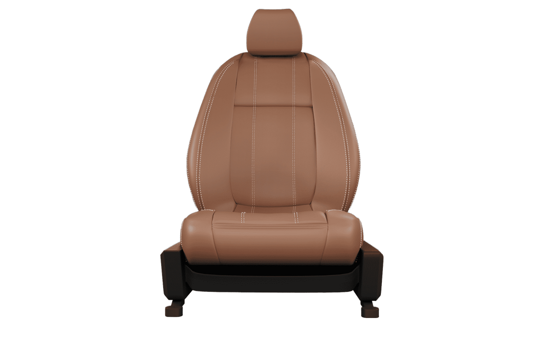 Luxera Velour Series Car Seat Covers - Light Tan with Silver Stitiching - Luxera