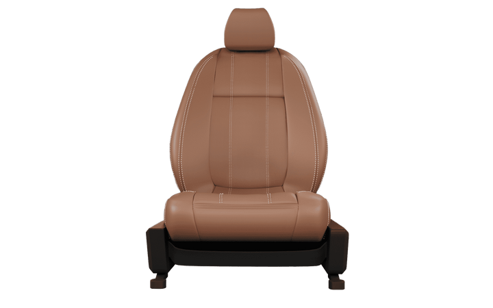 Luxera Velour Series Car Seat Covers - Light Tan with Silver Stitiching - Luxera