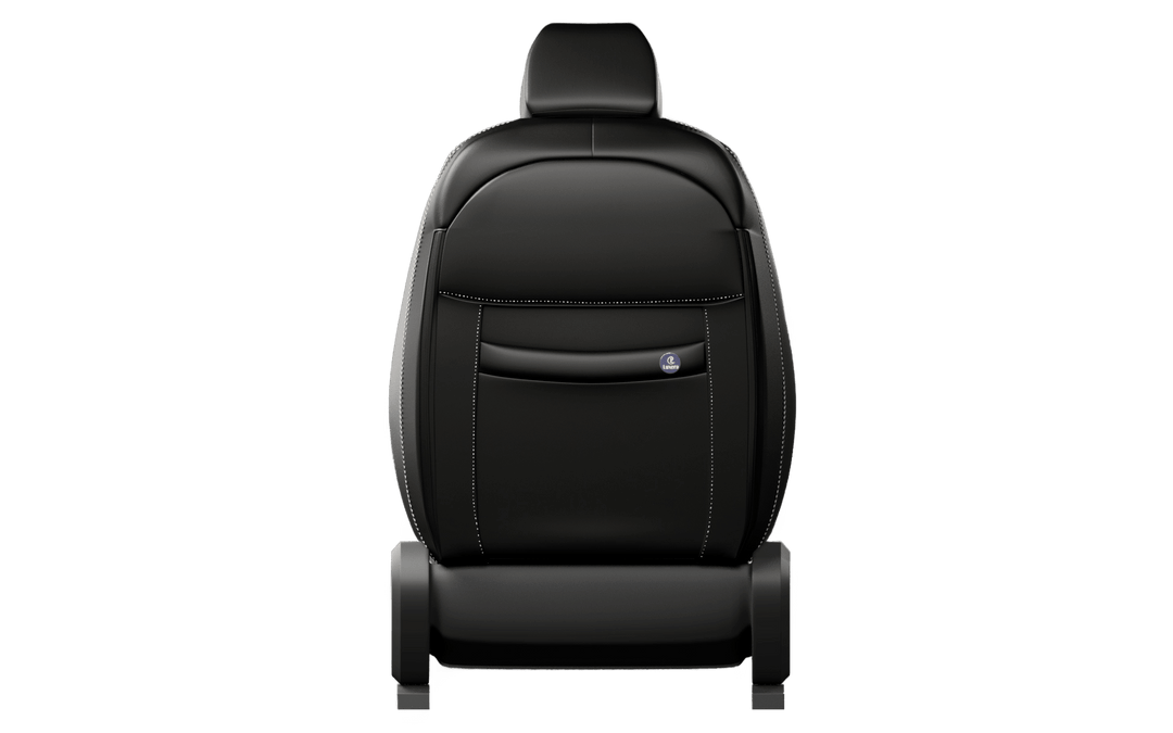 Luxera Velour Series Car Seat Covers - Black With Silver Stitching - Luxera