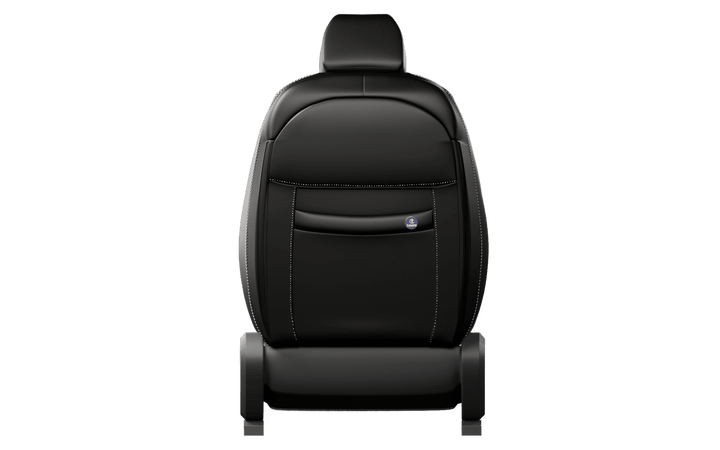 Luxera Velour Series Car Seat Covers - Black With Silver Stitching - Luxera