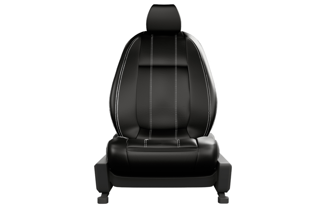 Luxera Velour Series Car Seat Covers - Black With Silver Stitching - Luxera