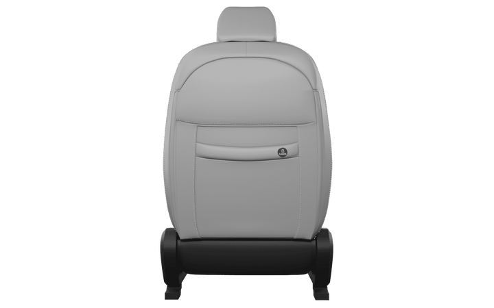 Luxera Velour Series Car Seat Covers - Ice Gray With Silver Stitching - Luxera