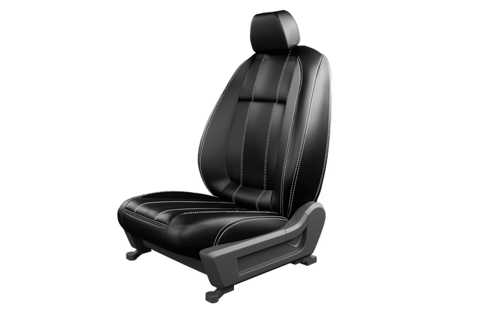 Luxera Velour Series Car Seat Covers - Black With Silver Stitching - Luxera