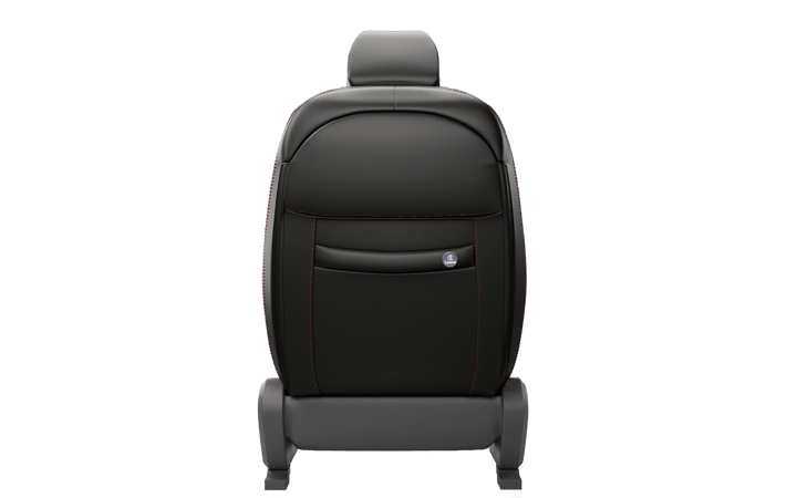 Luxera Comforta Series Car Seat Covers - Black With Red Stitching - Luxera