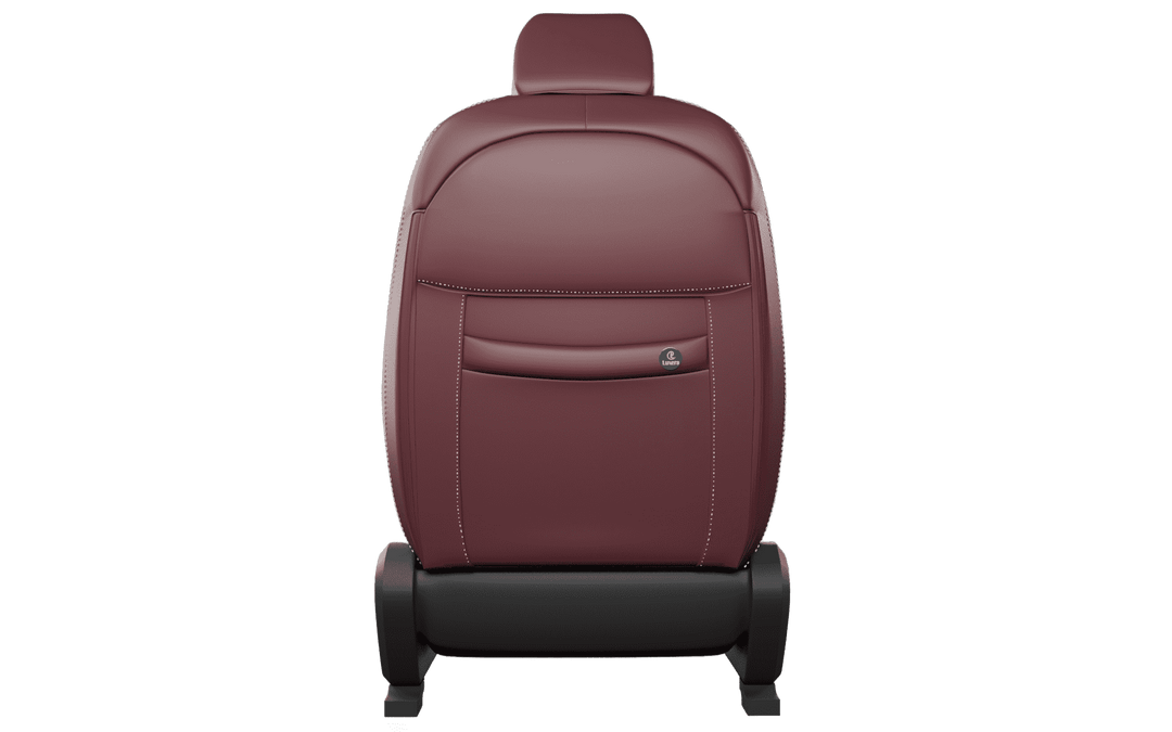 Luxera Velour Series Car Seat Covers - Cherry With Silver Stitching - Luxera