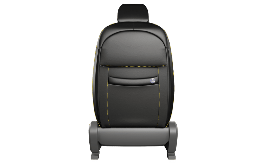 Luxera Imperium Non-Sweat Series Car Seat Covers - Charcoal Yellow Sttricth - Luxera