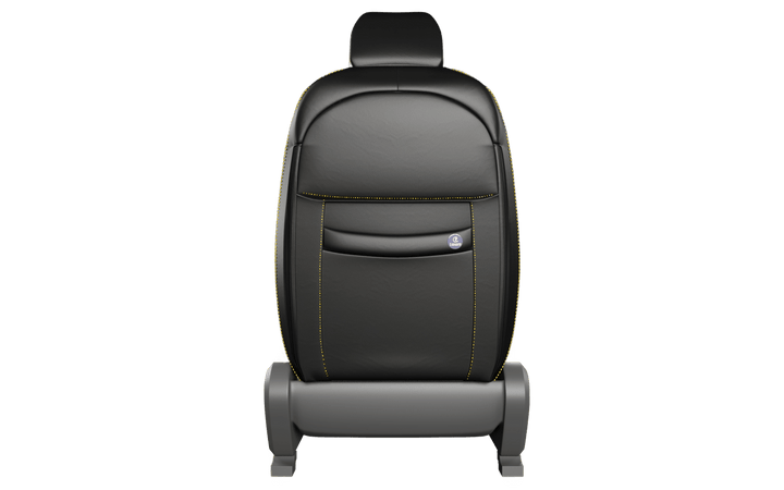 Luxera Imperium Non-Sweat Series Car Seat Covers - Charcoal Yellow Sttricth - Luxera