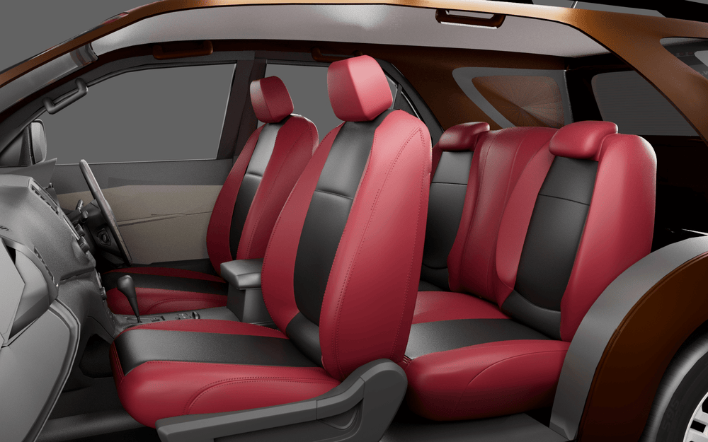 Luxera Comforta Series Car Seat Covers - Black And Red - Luxera